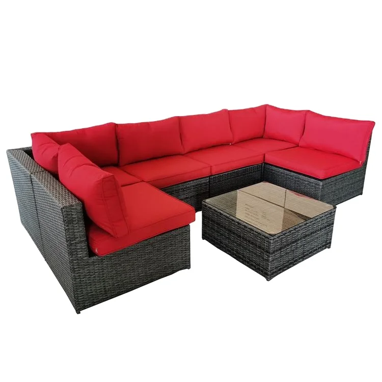 

All Weather Luxury Flat Sectional Wicker Rattan Outdoor Furniture, Free Combination Rattan Furniture, Garden Sofa Set