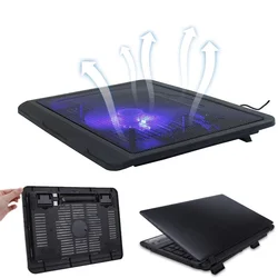 N19 Laptop Koelbasis 10/12/14 Inch Universele Grote Ventilator Radiator Lichtgevende Cooling Pad Voor Macbook Notebook Laptop Accessorise