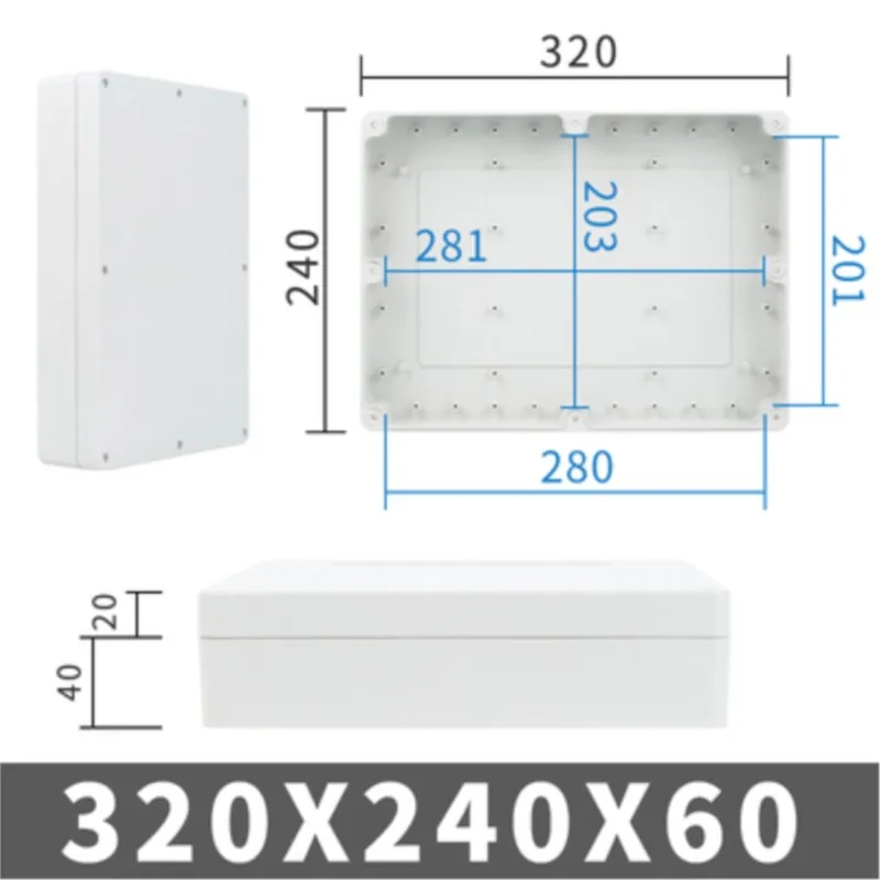1Pc 320x240x60mm ABS Plastic Waterproof Outdoor Terminal Power Button Box