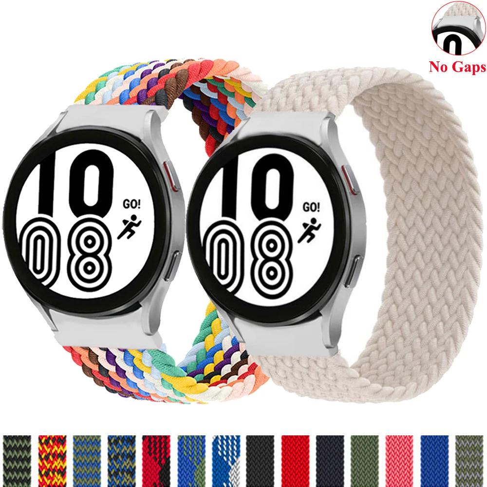 No Gaps Band For Samsung Galaxy Watch 4 44mm 40mm wristband Braided Elastic Belt Bracelet Galaxy Watch 4 classic 46mm 42mm Strap