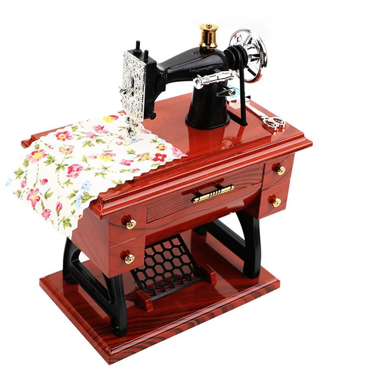 New Plastic Mini Sewing Machine Style Music Box Hand Crank Vintage Music Boxes Festival Gift New Year Gift Birthday Gifts