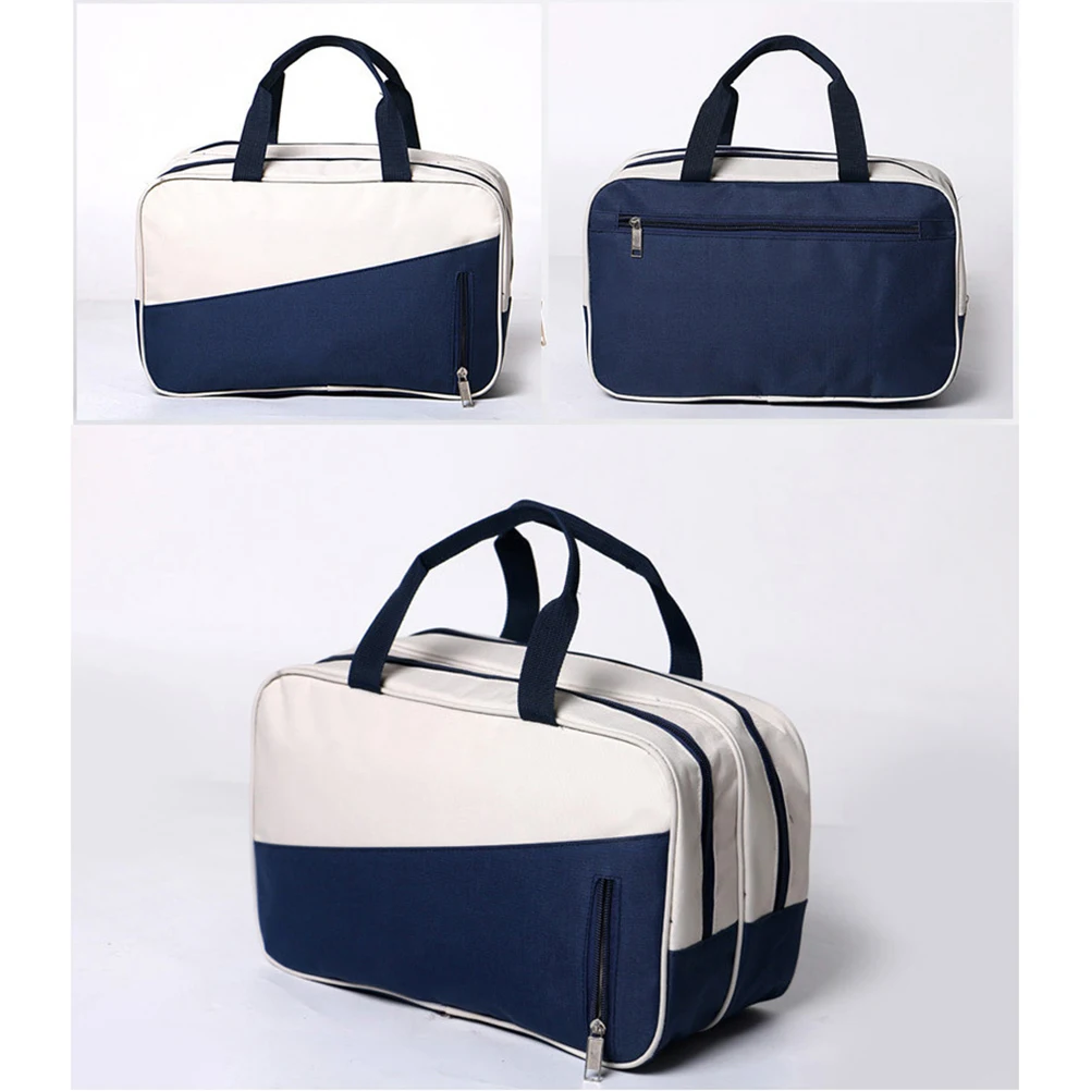 Large Capacity Waterproof Sports Bag 20L Dark Blue Creamy White Moist Separated Compartment For Tote Wet Dry