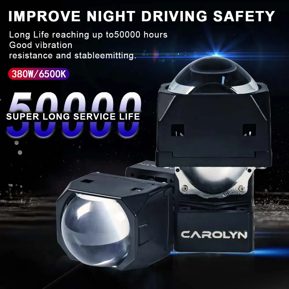 Carolyn 2pcs 1.5 Inch Bi LED Projector Hi/Lo Beam Headlights Car Motorcycle Headlight Retrofit Matrix LED Lens Fog Light - Image 6