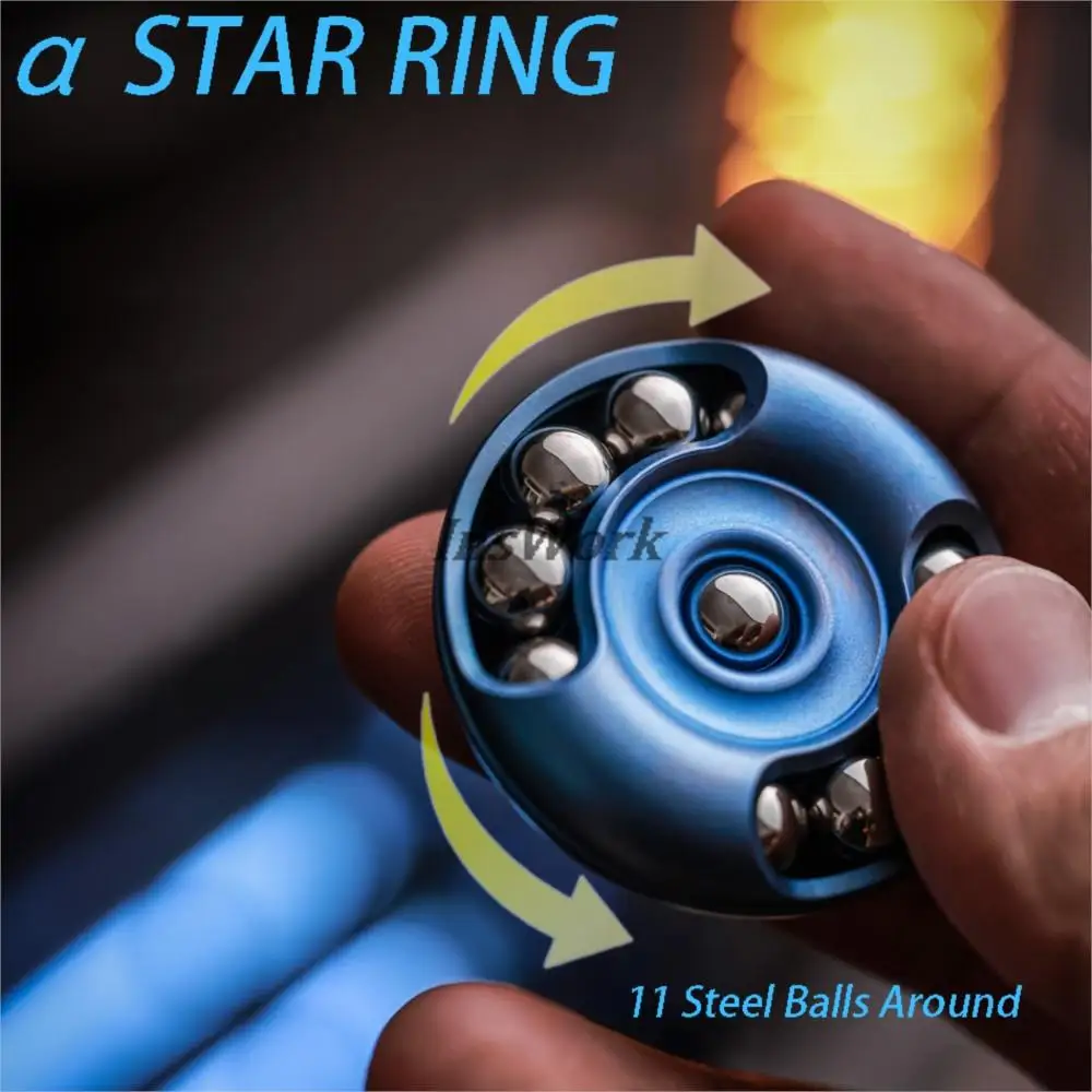 Star Ring 11 Steel Balls Around Push Metal Fidget Toy Fidget Spinner Magnetic Slider Finger Stress Relief Toys