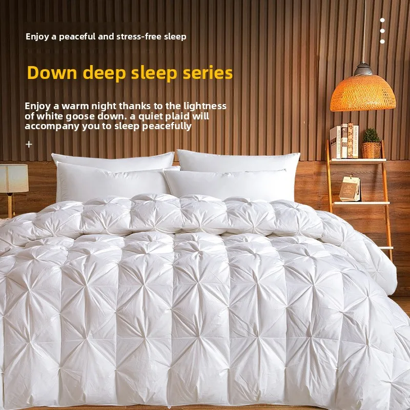 

Пуховое одеяло из хлопка с наполнителем из белого гусиного пуха 5А, утолщенное, теплое, всесезонное