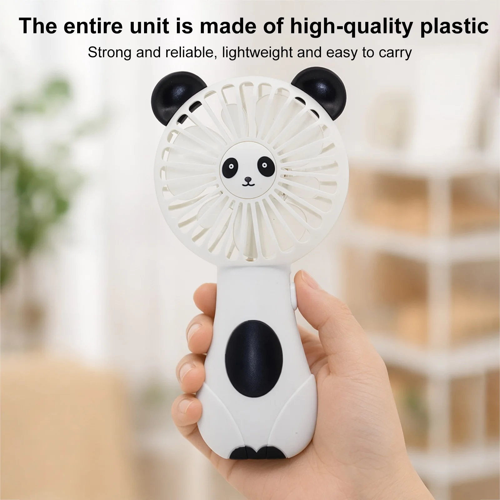 Portable Cooling Fan Battery Operated Small Electric Fan Cute Cartoon Handheld Fans for Travel Camping Outdoor Commuting