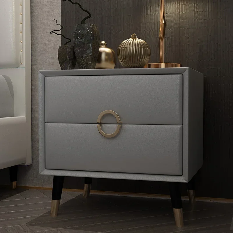 أدراج طبق الأصل منضدة فاخرة للتخزين المحمول، طاولة بجانب السرير بتصميم حديث، أثاث غرفة نوم من الخشب الذكي Mesa De Noche