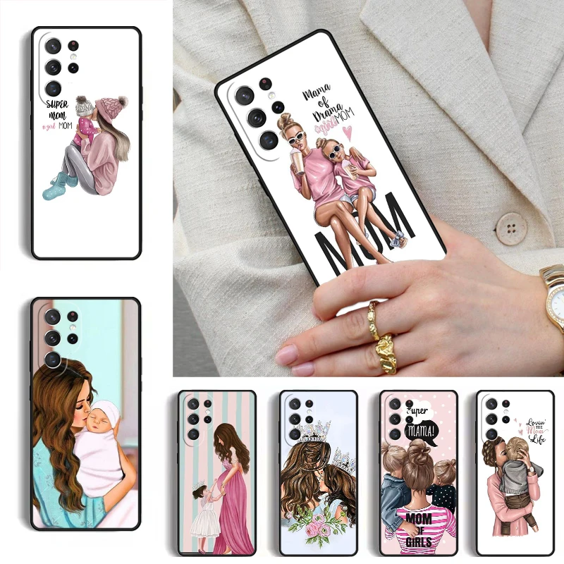 SUPER MOM MUM MOTHER MAMA CUTE BABY Phone Case for Samsung Galaxy S26 S25 Ultra S24 S23 S22 S21 Plus Note 10 Bumper Cover