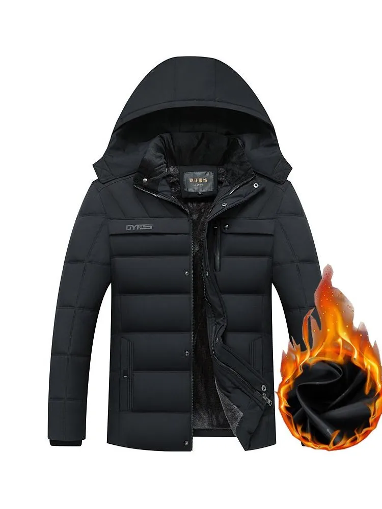 Kurtka zimowa męska Drop Shipping -20 stopni, gruba, ciepła parka z kapturem, ocieplana polarem, kurtki męskie, odzież wierzchnia, Jaqueta Masculina LBZ31 — zdjęcie 2