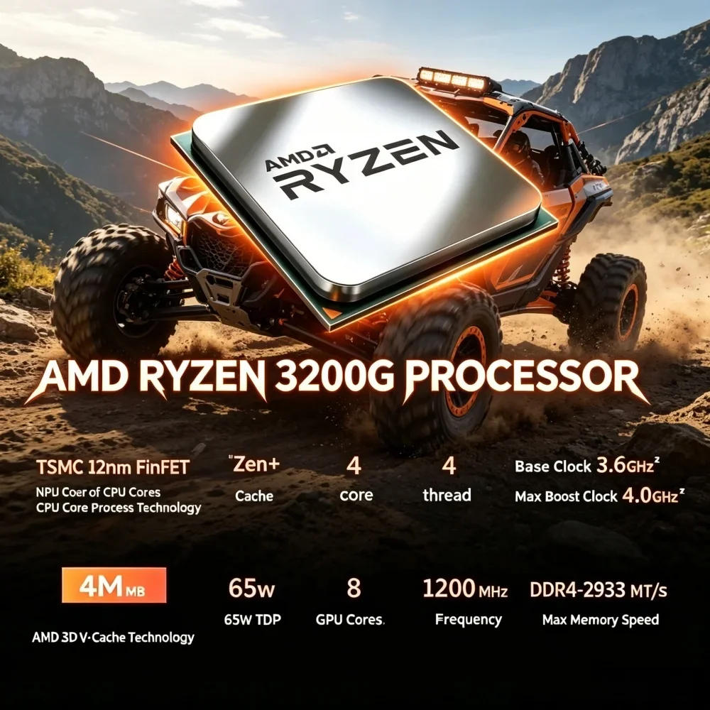 Snappy Bestselling AMD Gaming CPU Ryzen 3 3200G R3 3200G,Quad-Core 4-Thread 3.6GHz 65W AM4,Built-in Radeon Vega 8 Graphics