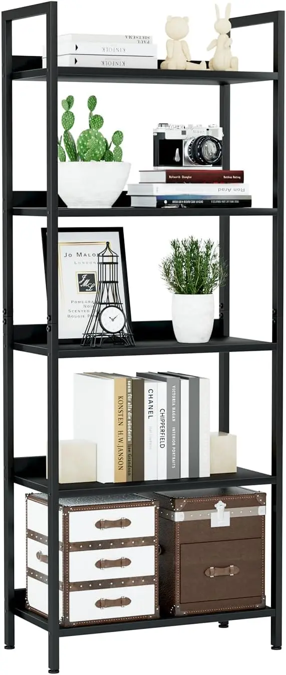 

Bookshelf, 5 Tier Bookshelves, Home Office Bookcase Shelf Storage Organizer, Free Standing Storage