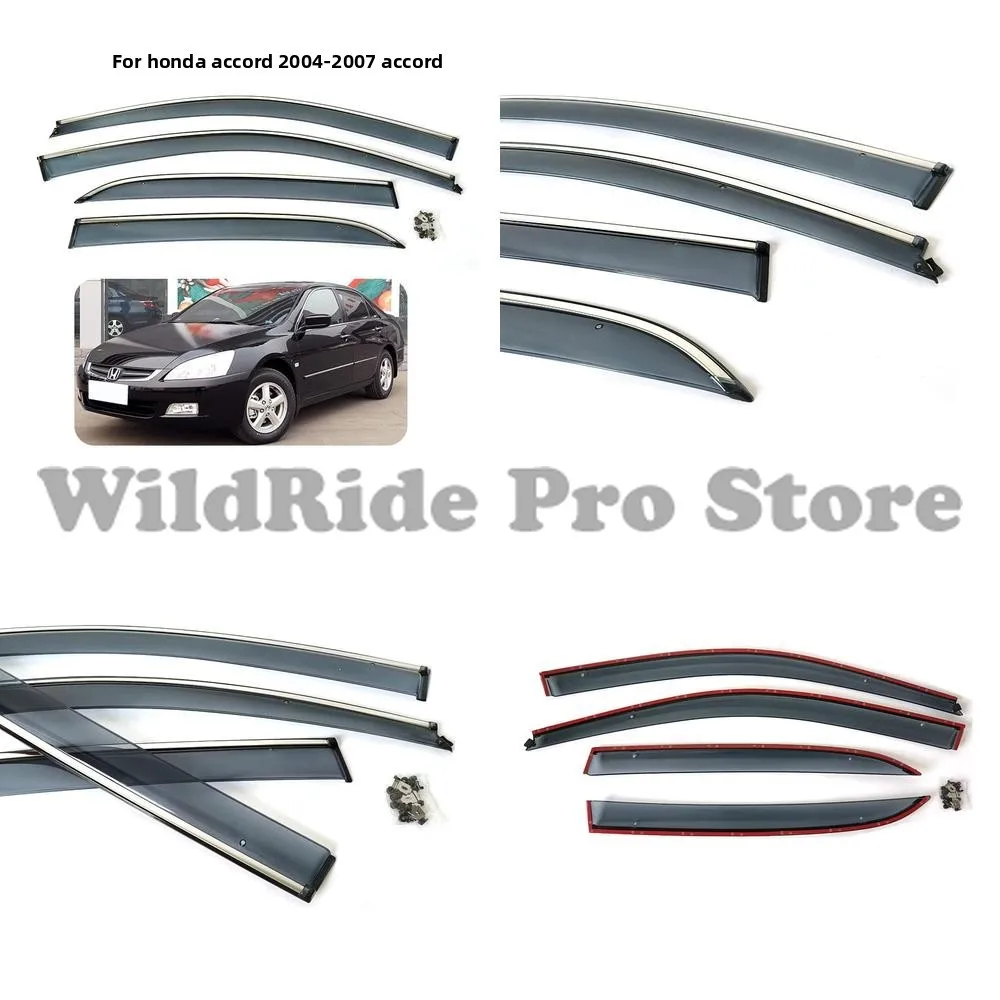 

1 комплект, предназначенный для Honda 2004-2007 Accord, лобовое стекло, козырек от дождя, литой дефлектор от дождя, покрытый из нержавеющей стали