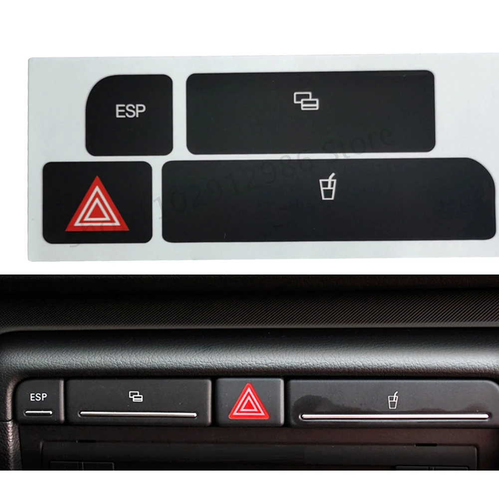 For A4 04-06 ESP Car Flash Switch Button Cover Cup Holder Stickers Repair Button Knob Switch Interior Decoration Car Styling