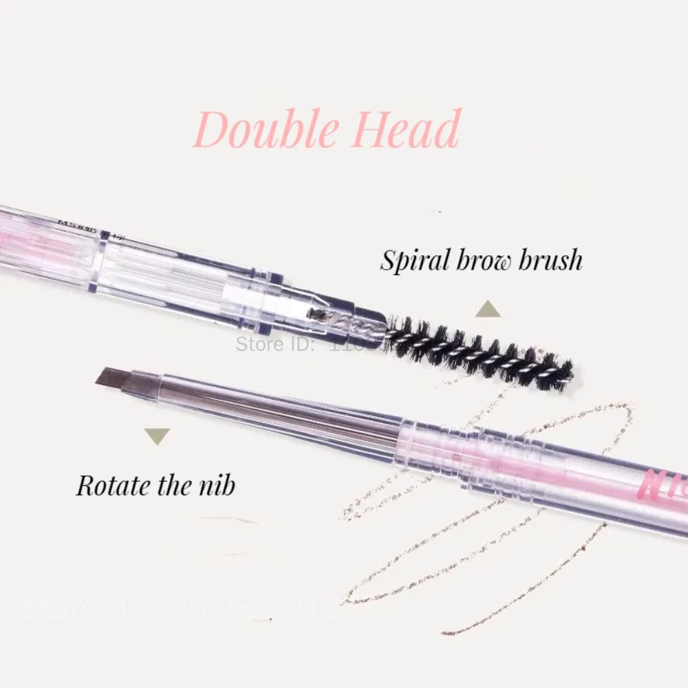 FLORTTE ดินสอเขียนคิ้วแบบ Dual-Ended Extra Fine Mood Institute ดินสอเขียนคิ้ว ดอกไม้สีชมพู Blossom Blossom ดินสอเขียนคิ้ว เครื่องสําอาง