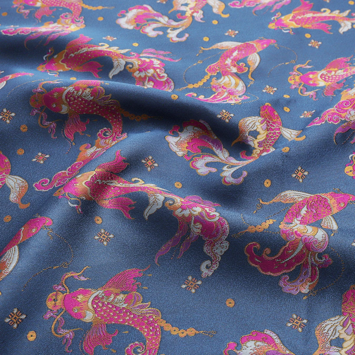 

100X145CM New Chinese style rayon jacquard pattern satin fabric sewing cheongsam dress bag clothing material