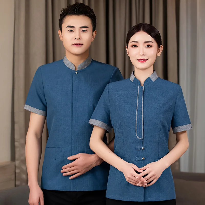 

Women's short-sleeved cleaning workwear for hotel room attendants, cleaning staff, property and hotel cleaning staff, summer wor