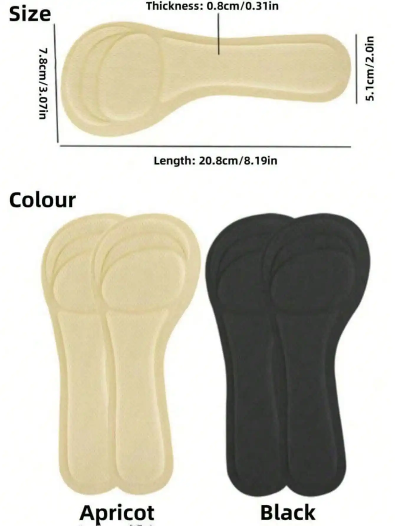1 Paar Einlegesohlen für Damen-High-Heels | Selbstklebendes, schweißabsorbierendes Design | Atmungsaktive Rutschfeste Matte | Superweiche Vorfußpolster lindern Schmerzen durch hohe Absätze | 7/10 Länge Einlegesohlen – Detail 4