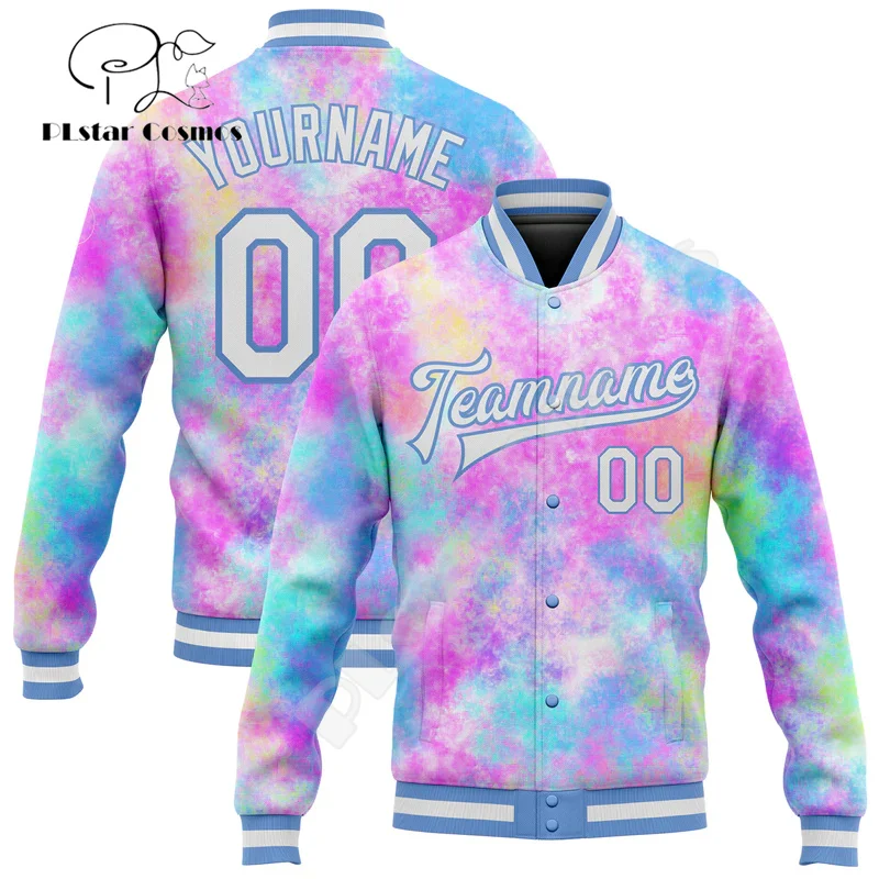 

NewFashion Custom Name Number Logo Colorful Graffiti Pattern 3D Harajuku Streetwear Unisex Casual Botton Coat Baseball Jacket X7