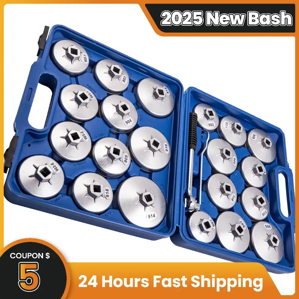 

9034 23pcs Oil Filter Wrench Set Aluminum Alloy Cup Type Kit Drive Cap Removal Tool Set for Lexus