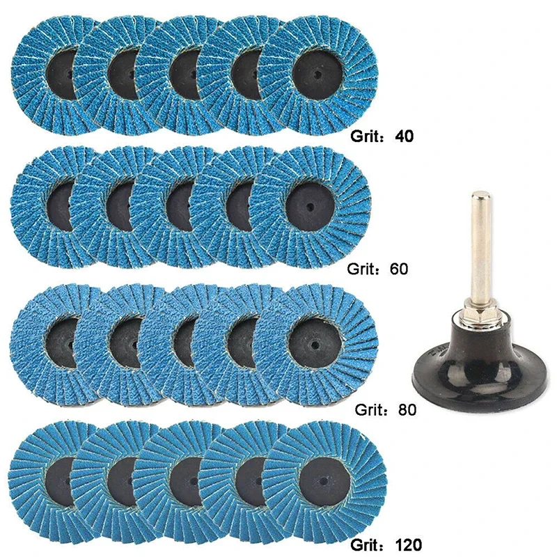 Quick Change Grinding Disc with Pad Holder, Zirconia Coated Roll Lock Disc for Angle Grinder, 2 in, 40 Grit, 60 Grit, 80 Grit, 1