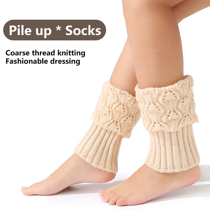 Winter Women Fold-over Socks Short Foot Covers Leg Boot Covers Wool Leg Covers Warm Decoration