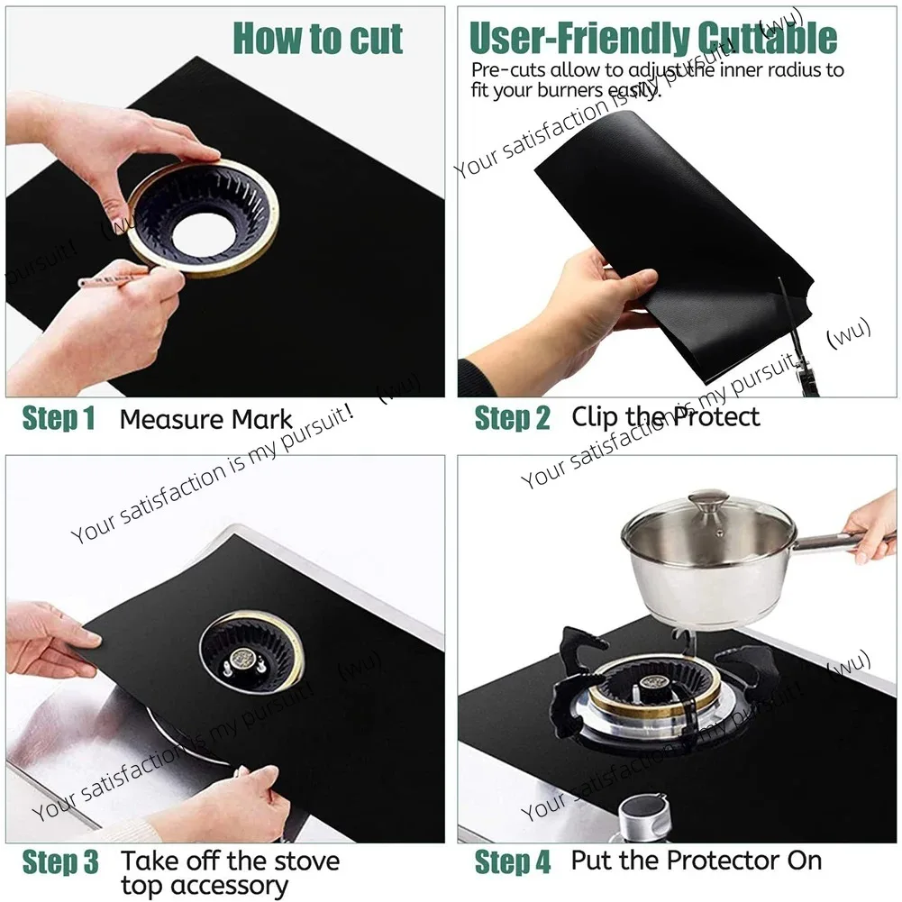 5-Hole gas stove pad protective cover, kitchen cleaning and anti-fouling non-stick pad, reusable stove scratch-proof