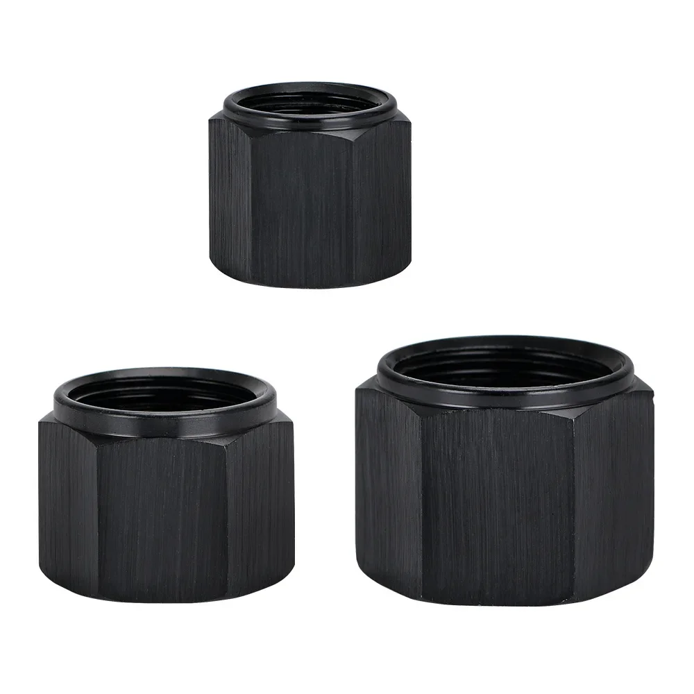 AN 6 AN 8 AN 10 Female Flare 45 Sealing Cap Nut Fitting Black