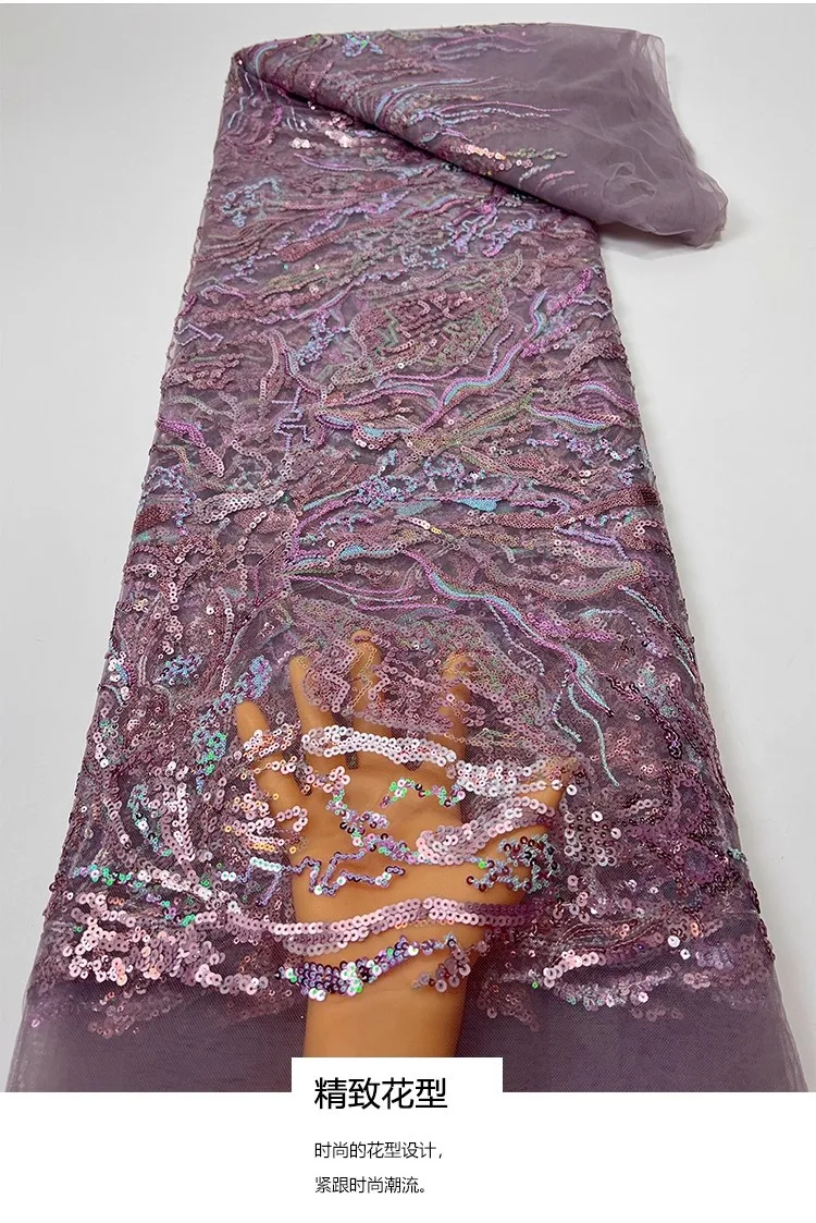 

1yard Colorful bead ripple sequin embroidery tela new gauze fabric for clothing wedding Dress cheongsam fabrics