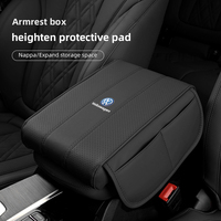 PU Leather Car Armrest Mat Center Console Heighten Pad For Volkswagen Tiguan GTI Polo Beetle Golf R-Line Passat R T-ROC Jetta CC