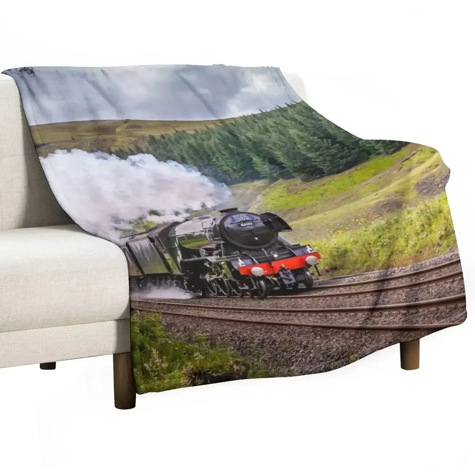 

Flying scotsman at beck hole Throw Blanket Ultra Soft Flannel Fleece Blanket for All Seasons
