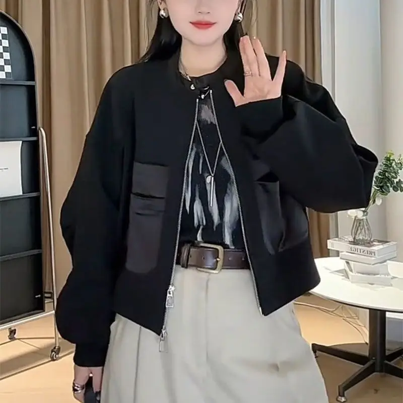 

Женские утепленные куртки-бомберы больших размеров, женская одежда в стиле Харадзюку, корейский милый стиль, пуговицы, передний карман, женская чистая простая одежда