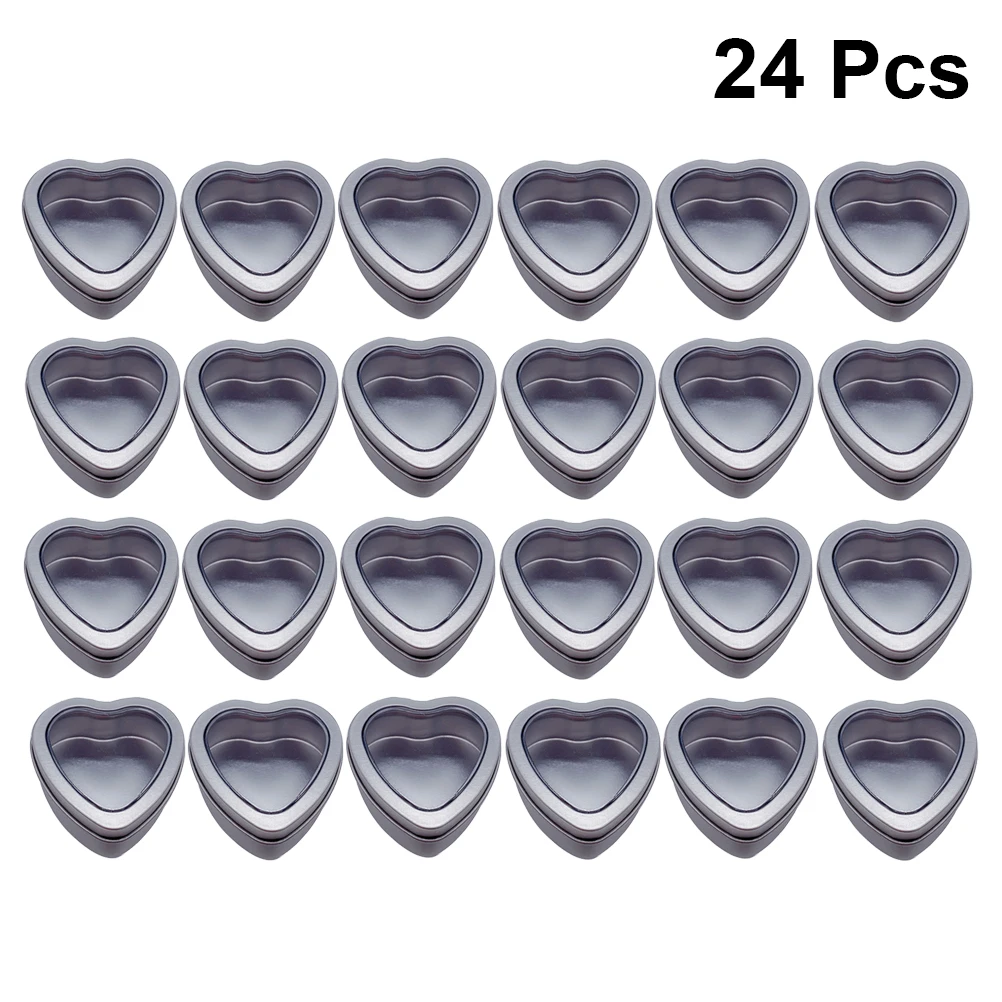 

24PCS Heart Shaped Candy Boxes Tinplate Wedding Favor Gift Containers Durable Storage Boxes For Party Decorations