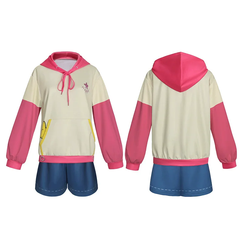 

PJSK Project Sekai Otori Emu Косплей Костюм с капюшоном Женские милые шорты Вечеринка Хэллоуин Карнавал Розовая игровая униформа