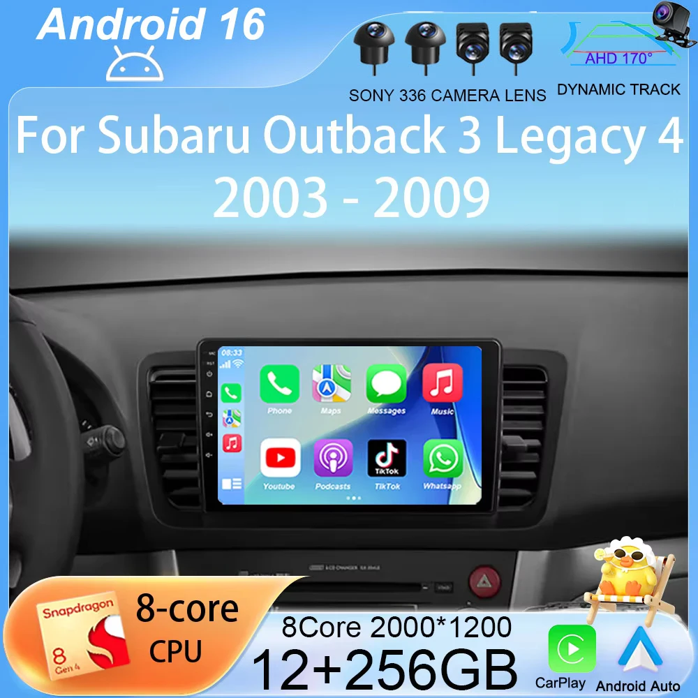 

Автомагнитола Android 16 с стереозвуком для Subaru Outback 3 Legacy 4 2003-2009, мультимедийный видеоплеер, навигация GPS, 2DIN, головное устройство
