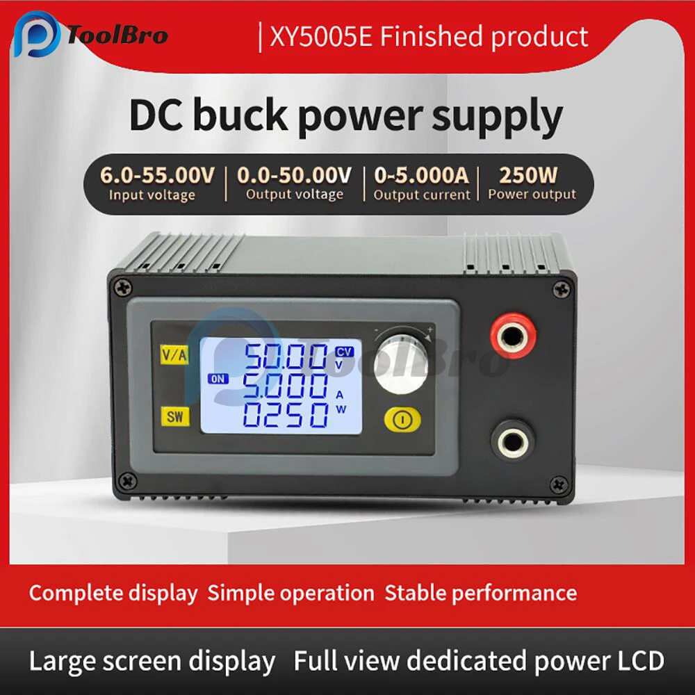 6-55V 5A 8A 250 400W Step Down Buck Converter Power Supply CC CV Voltage Regulator LED Digital Voltmeter Ammeter Wattmeter