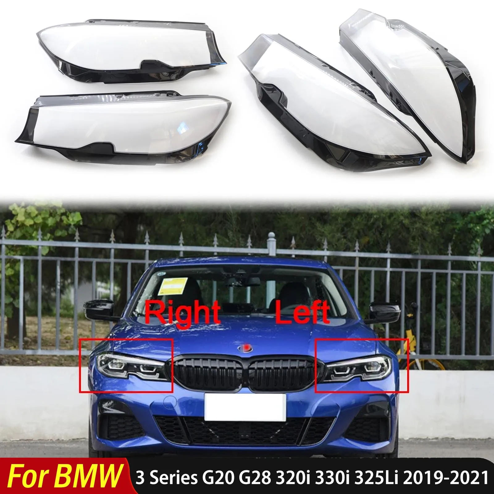 

For BMW 3 Series G20 G28 320i 330i 325Li 2019 2020 2021 LED Car Front Headlamp Shell Transparent Lampshade Guard Protector Cover