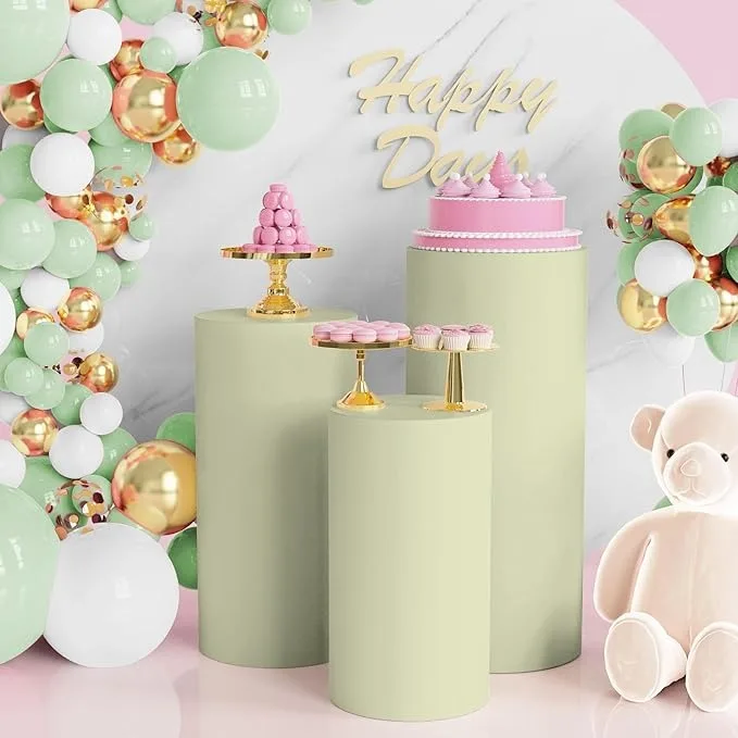 Wedding Party Cylinder Covers Solid Color  Ceremony Cake Stand Decor Supplies Home Decoration