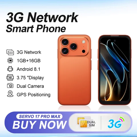 SERVO 17 PRO MAX mini Smartphone 3.75" Fullview Display 3G WCDMA Dual SIM Card GPS Face Unlock Android Small Smart Mobile Phones