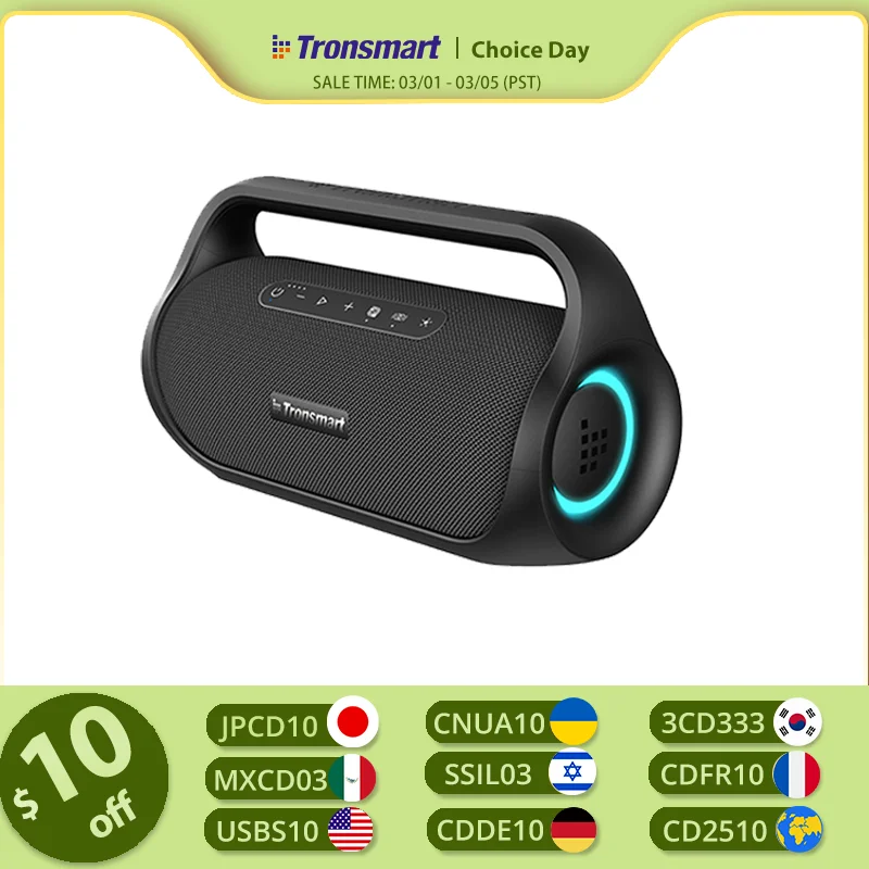 Tronsmart-Mini haut-parleur de fête portable avec Bluetooth 5.3, son stéréo, connexion NDavid, banque d'alimentation intégrée, Bang, 50W