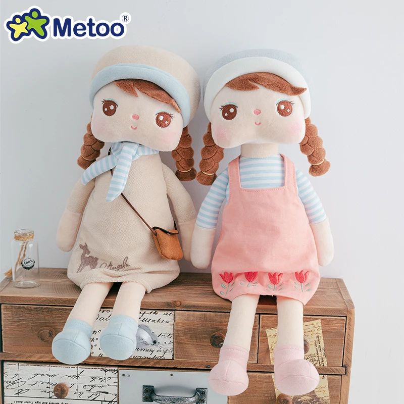 Megoo Angela bambola con trecce e abito stile Morandi ragazza peluche peluche peluche per bambini placare regalo di natale compleanno del bambino