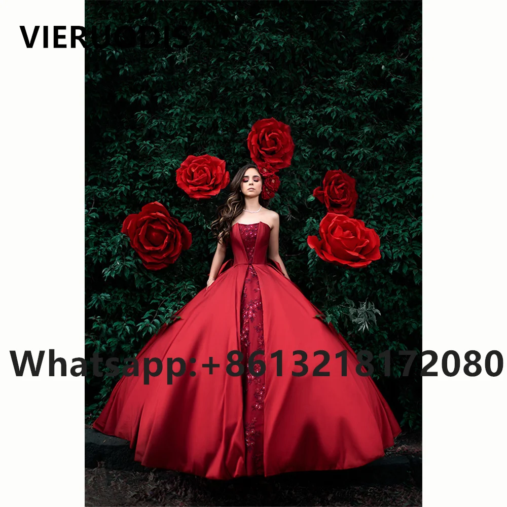 

Blue Satin Ball Gown Quinceanera Dresses Sweet 16 Strapless Prom Gowns Sweet 15 Vestido De 15 Anos Quinceanera