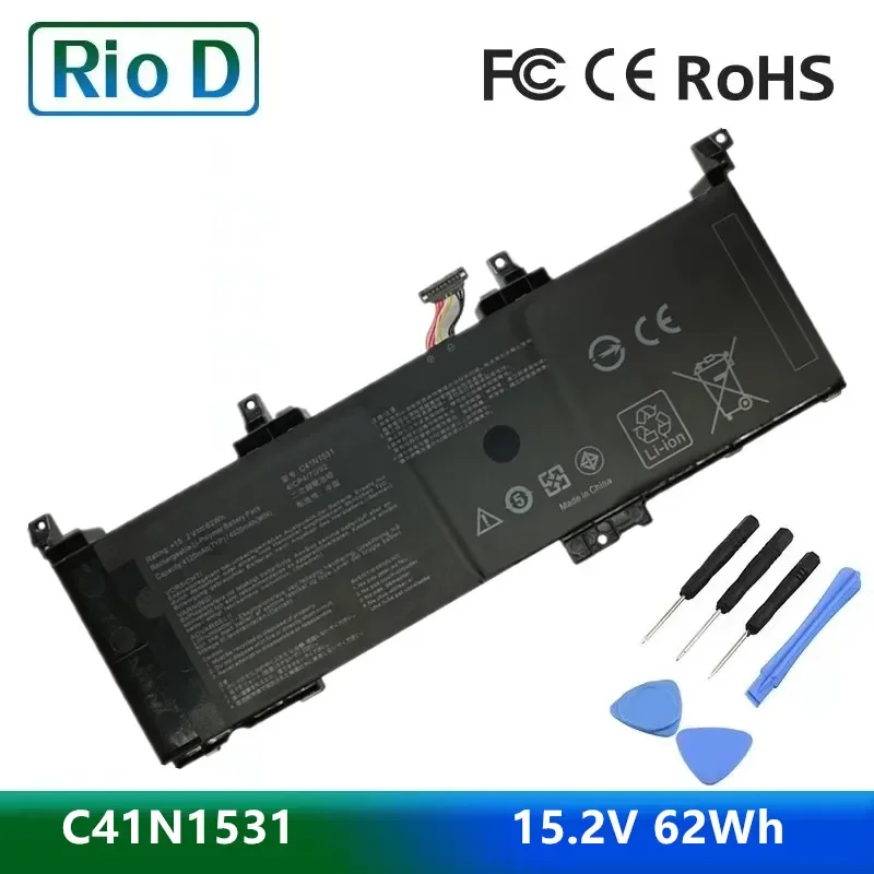 C41N1531  15.2V 62Wh Battery For Asus ROG Strix GL502VSK GL502VS GL502VY GL502VT GL502VT-1B GL502VS-1A RDG