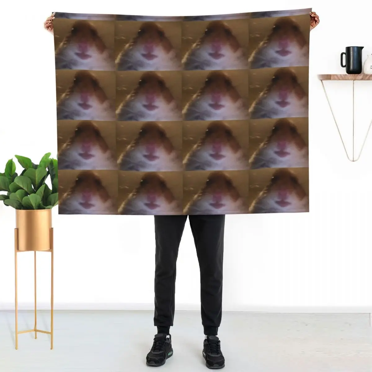 Staring Hamster Throw Blanket Warm Winter beds Fashion Sofas Plaid Thermal cosplay anime Blankets