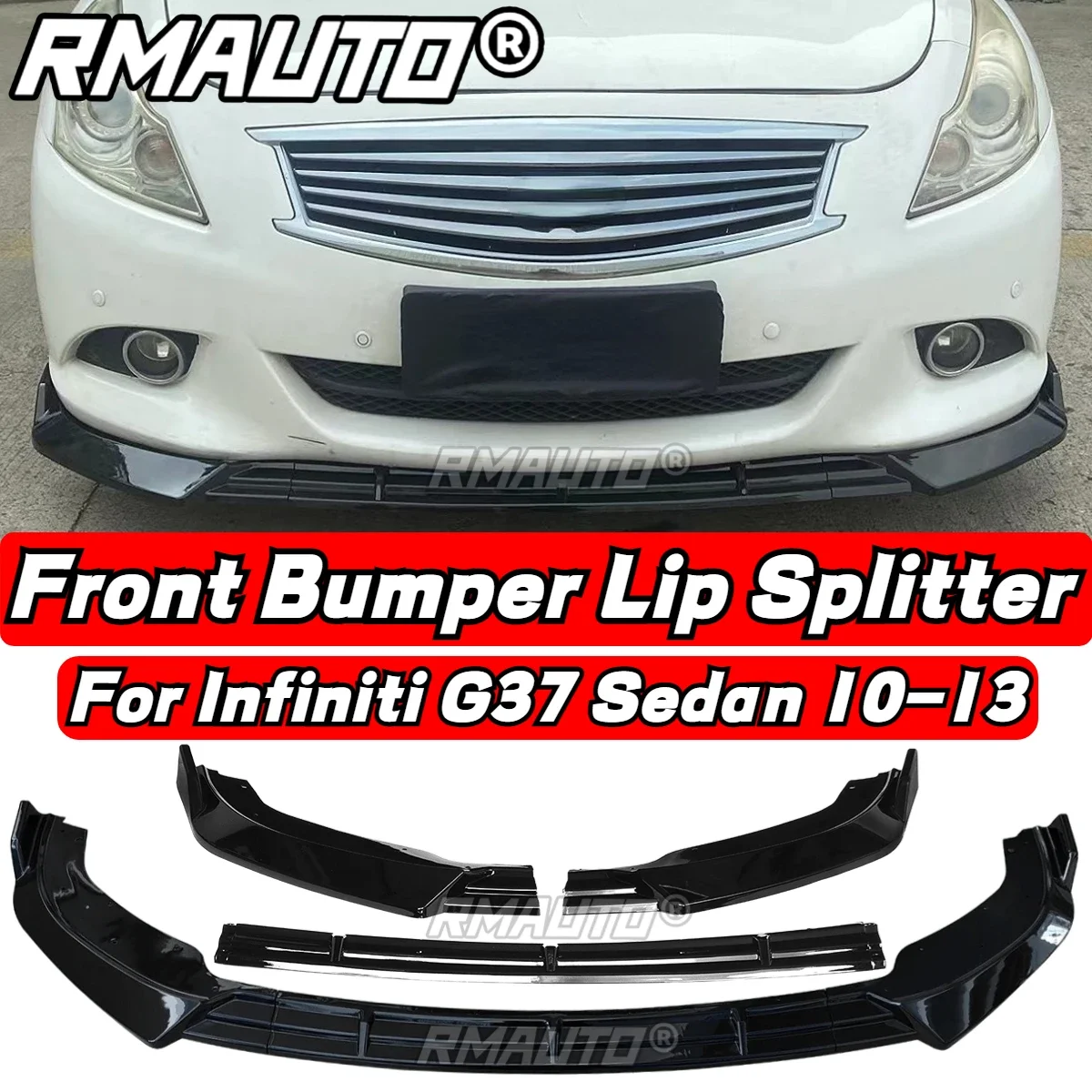 

G25 G37 Lip Carbon Fiber Front Bumper Splitter Spoiler Lip Bumper Guard Body Kit For Infiniti G25 G37 2004-2013 Car Accessories