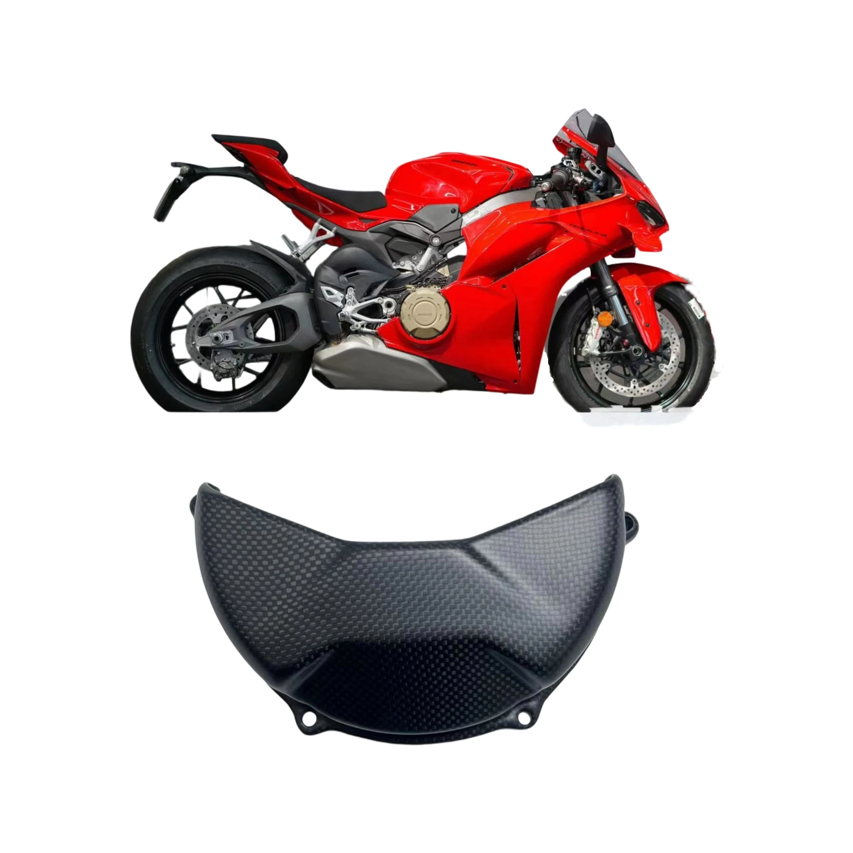 

Для DUCATI PANIGALE V4 V4S V4R 2018-2025 аксессуары для мотоциклов из углеродного волокна, крышка сцепления, правая крышка двигателя, защита