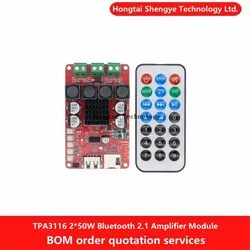 TPA3116 2*50W amplifier module 2X50W bluetooth 2.1 TF card decoding with remote control amplifier board