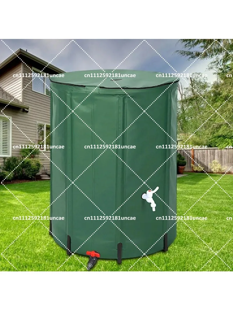 Collapsible Rain Barrel Water Tank, Heavy Duty PVC Rainwater Collection, UV-Resistant High-Toughness Outdoor Water Storage