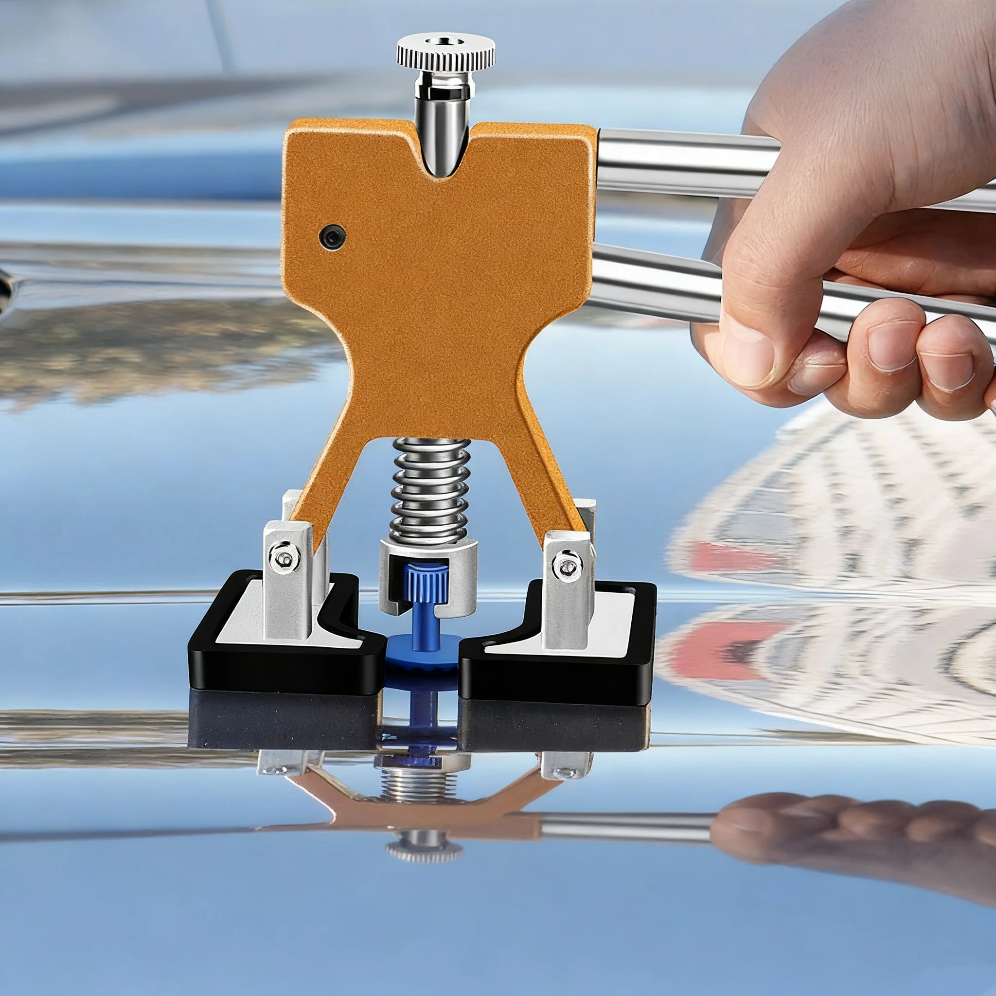 

Car Dent Repair Tools Black Dent Removal Lifter Car Body Sheet Metal Paintless Dent Puller Kit Auto Hail Pit Removal