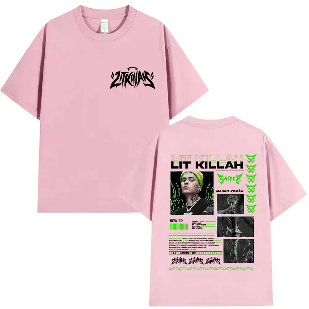مغني الراب مضاء كيل الله القناص مورو بومان جولة 2025 الجرافيك تي شيرت الرجال القوطية الهيب هوب ريترو القطن قصير الأكمام تي شيرت الشارع الشهير #4