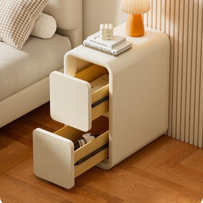 Bedroom Bedside Table Nordic Minimalism Light Luxury Narrow Edge Bedside Table Cream Style Bedside Cabinet